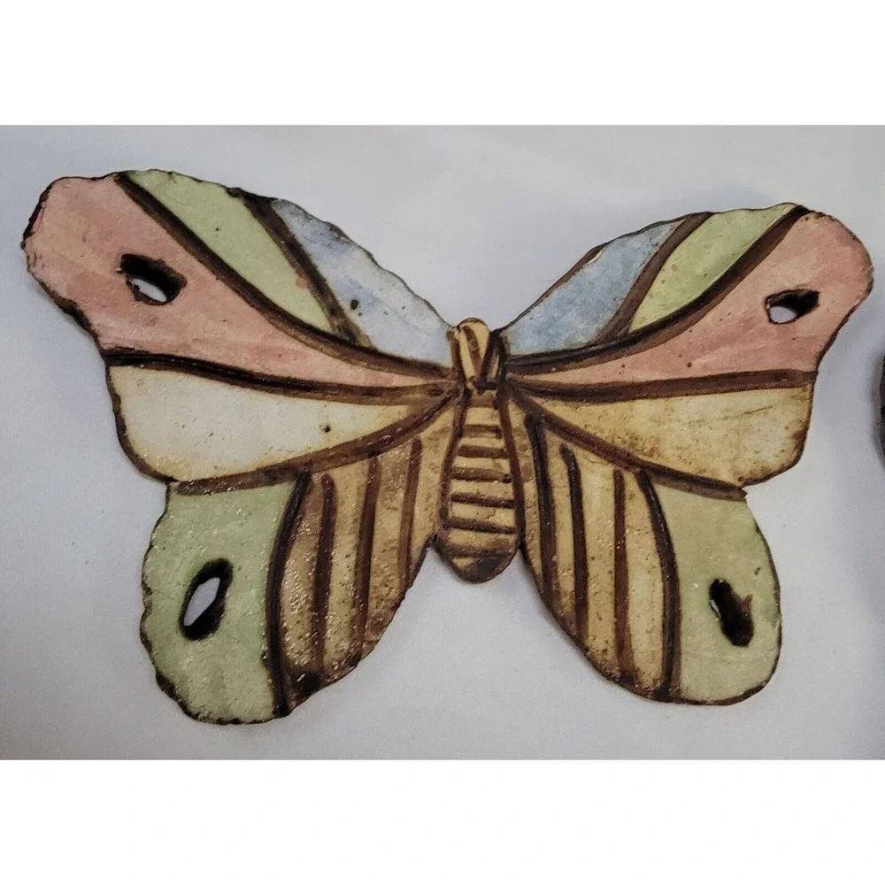 Wall Hanging Ceramic Butterfly Hand Painted Butterflies Watercolors
